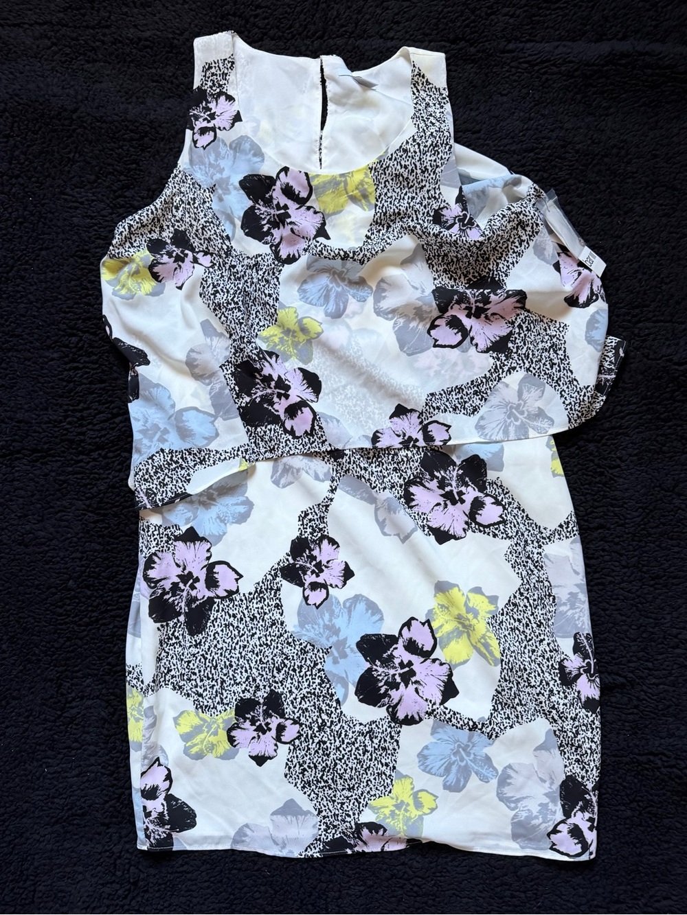 Bar III White Dress with Yellow and Black Print